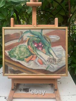 Tableau ancien Huile/panneau Nature morte Legumes du Jardin/Provence/signé/Cadre