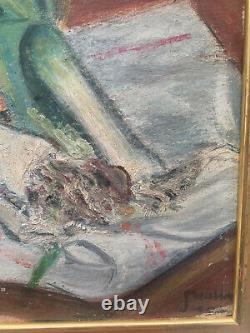 Tableau ancien Huile/panneau Nature morte Legumes du Jardin/Provence/signé/Cadre