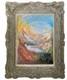 Tableau ancien Huile scène de genre animée signé Picaut XX Dlg Marc Chagall