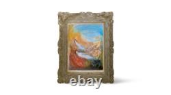 Tableau ancien Huile scène de genre animée signé Picaut XX Dlg Marc Chagall