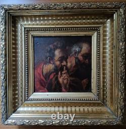 Tableau ancien Huile sur bois fragment Suzanne et les vieillards 17ème