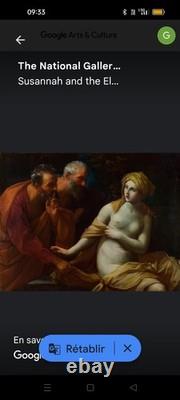 Tableau ancien Huile sur bois fragment Suzanne et les vieillards 17ème