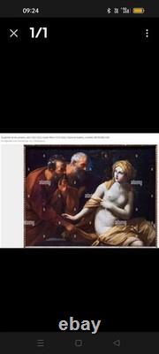 Tableau ancien Huile sur bois fragment Suzanne et les vieillards 17ème