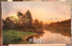 Tableau ancien Huile sur carton