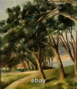 Tableau ancien Huile sur panneau Paysage méditerranéen École française