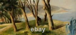 Tableau ancien Huile sur panneau Paysage méditerranéen École française