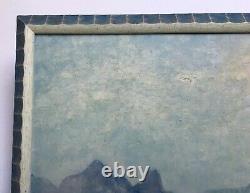 Tableau ancien, Huile sur panneau, Vietnam, Baie de Fai-Tsi-Long, Encadré, XXe