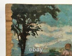 Tableau ancien, Huile sur panneau double face, Impressionniste, Nabis, Fin XIXe