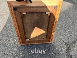 Tableau ancien Huile sur toile Le jeune fumeur Signé Cadre doré XIX