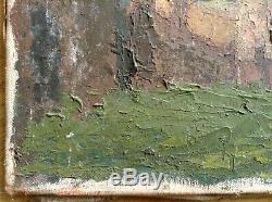Tableau ancien Impressionniste signé Georges CARRE Chapelle Bretagne Huile c1928