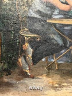 Tableau ancien Leopold Berthier (XIX-XX) Amours Apache, circa 1890