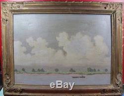 Tableau ancien, Louis CYLKOW (1877-1934), bord de Loire