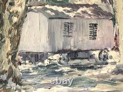 Tableau ancien Louis Labro-Font (1881-1952) Valréas (Vaucluse), fête du 4 août