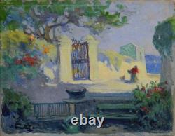 Tableau ancien, Louist Fortuney 1875-1951. Une rue à Roucas-Blanc, Marseille