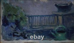 Tableau ancien, Louist Fortuney 1875-1951. Une rue à Roucas-Blanc, Marseille