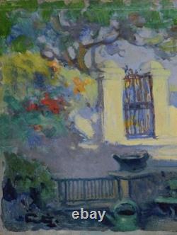 Tableau ancien, Louist Fortuney 1875-1951. Une rue à Roucas-Blanc, Marseille