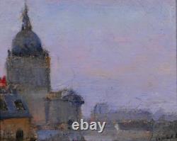 Tableau ancien Lucienne Capdevielle Paris paysage Panthéon Art Déco monument