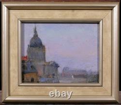 Tableau ancien Lucienne Capdevielle Paris paysage Panthéon Art Déco monument