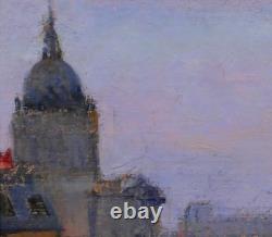 Tableau ancien Lucienne Capdevielle Paris paysage Panthéon Art Déco monument