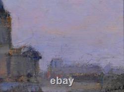 Tableau ancien Lucienne Capdevielle Paris paysage Panthéon Art Déco monument