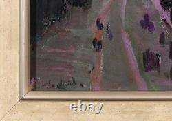 Tableau ancien Lucienne Capdevielle Paris paysage quais Seine Art Déco