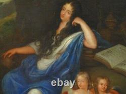 Tableau ancien Madame de Montespan et ses enfants Ecole française du XVIIe