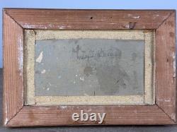 Tableau ancien Marine vue du village des martigues bord de Mer Bateau OLIVE