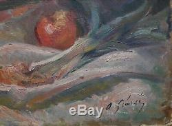 Tableau ancien NU fauve RECLINING NUDE FRENCH fauvist signé illisible dlg KUPKA