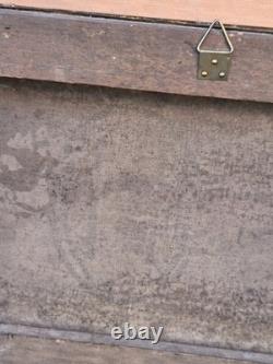 Tableau ancien. Paysage Animé. Peinture huile sur toile