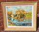 Tableau ancien Paysage Bord de Rivière Animé Peinture huile sur panneau D Isorel