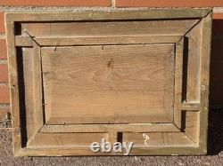 Tableau ancien. Paysage Rural au Bord de L'eau. Peinture huile sur panneau bois