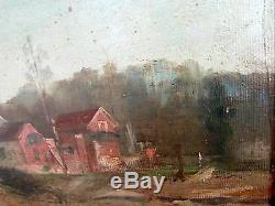 Tableau ancien Peinture Impressionniste Barbizon XIX° signé. Huile sur bois