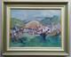 Tableau ancien Peinture Originale Huile Sign&eacute;e Encadr&eacute;e Pommiers En fleurs
