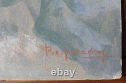 Tableau ancien Pierre Edmond PERADON 1893-1981 Paysage Bord mer Normandie Lognes