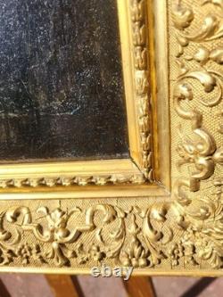 Tableau ancien. Portrait Homme Bourgeois Peinture huile sur toile