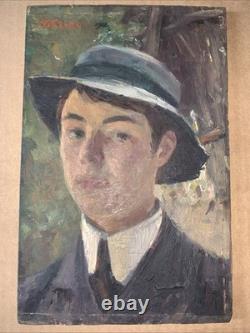Tableau ancien Portrait Homme Huile Sur Panneau De Jacques Patissou 1880-1925