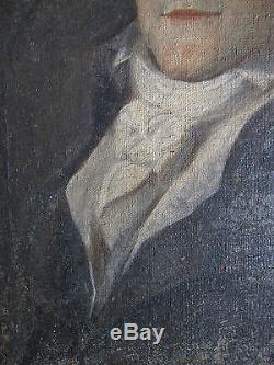 Tableau ancien Portrait d'homme XVIIIe 18e P. P. PRUD'HON Huile Toile Cadre doré