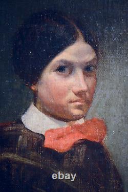 Tableau ancien Portrait de femme XIXème