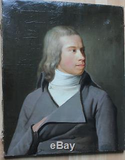 Tableau ancien Portrait de jeune homme 1801 att. À W. B. VAN DER KOOI1768-1836