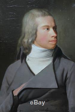 Tableau ancien Portrait de jeune homme 1801 att. À W. B. VAN DER KOOI1768-1836