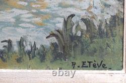 Tableau ancien Raoul ETEVE 1902-1967 Médaille Or Paysage Rivière Dordogne Vienne