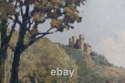 Tableau ancien Raoul ETEVE 1902-1967 Médaille Or Paysage Rivière Dordogne Vienne