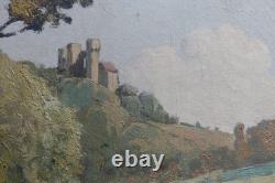 Tableau ancien Raoul ETEVE 1902-1967 Médaille Or Paysage Rivière Dordogne Vienne