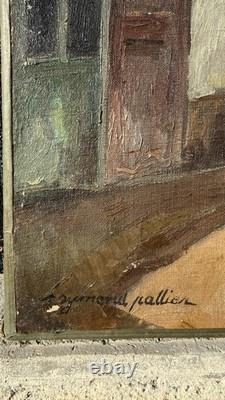 Tableau ancien Raymond Pallier (1887-1943) Rue Vieux Cagnes s Mer Huile Cubisme