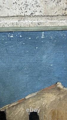 Tableau ancien Raymond Pallier (1887-1943) Rue Vieux Cagnes s Mer Huile Cubisme