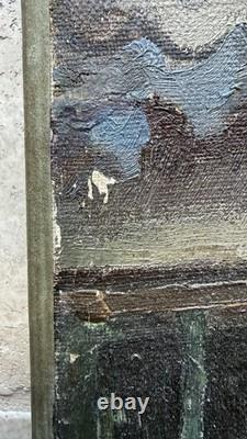 Tableau ancien Raymond Pallier (1887-1943) Rue Vieux Cagnes s Mer Huile Cubisme