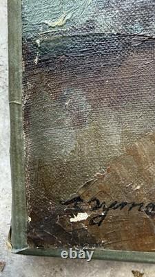 Tableau ancien Raymond Pallier (1887-1943) Rue Vieux Cagnes s Mer Huile Cubisme