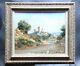 Tableau ancien René COTTET Paysage Provence huile sur panneau datée signée 1976