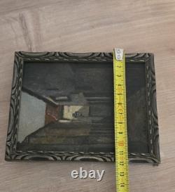 Tableau ancien Ruelle sombre Huile sur panneau École française fin XIXe /