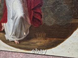 Tableau ancien Sainte Catherine d'AlexandriePeinture huile sur toile